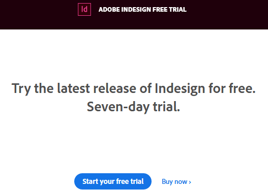 adobe in design trial